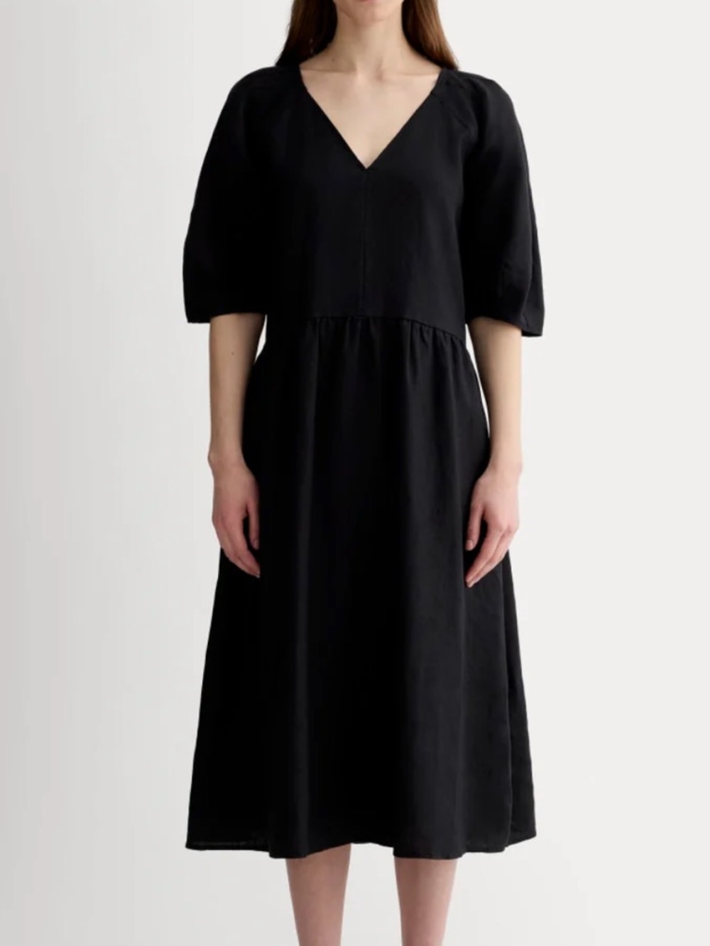 Everlane - THE LINEN OVERSIZED PUFF-SLEEVE DRESS